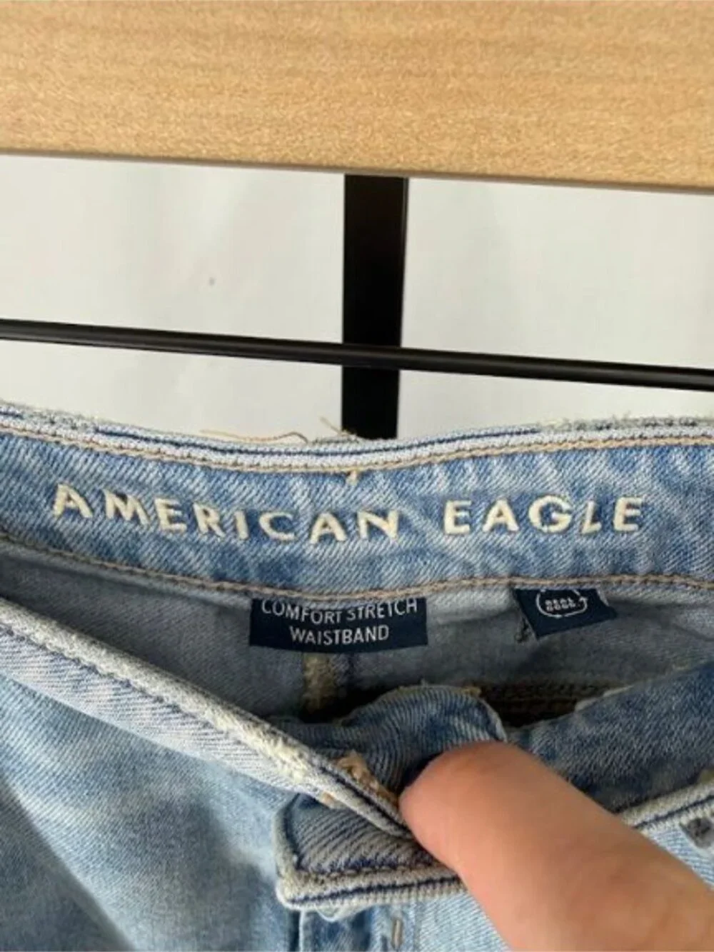 American Eagle High Rise Midi Denim Jean Skirt